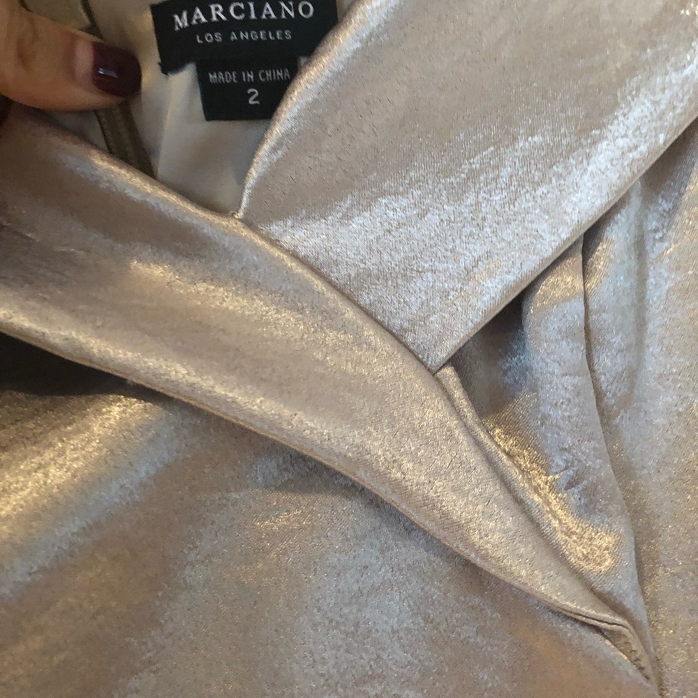 Marciano Satin Off the shoulder dress